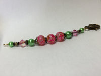 Pink and Green Scissor Fob, Zipper Pull, or Beaded Keychain Charm , Accessories - Jill's Beaded Knit Bits, Jill's Beaded Knit Bits
 - 7