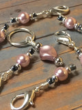 Removable Pink Pearl Stitch Markers & Holder , Stitch Markers - Jill's Beaded Knit Bits, Jill's Beaded Knit Bits
 - 4