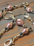 Removable Pink Pearl Stitch Markers & Holder , Stitch Markers - Jill's Beaded Knit Bits, Jill's Beaded Knit Bits
 - 4