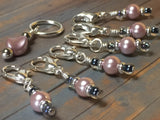 Removable Pink Pearl Stitch Markers & Holder , Stitch Markers - Jill's Beaded Knit Bits, Jill's Beaded Knit Bits
 - 5