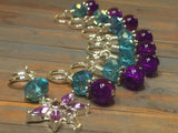 Crystal Dragonfly Stitch Marker Set Purple & Blue , Stitch Markers - Jill's Beaded Knit Bits, Jill's Beaded Knit Bits
 - 2