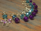 Crystal Dragonfly Stitch Marker Set Purple & Blue , Stitch Markers - Jill's Beaded Knit Bits, Jill's Beaded Knit Bits
 - 7