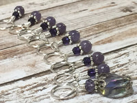 Purple Crystal Stitch Marker Set , Stitch Markers - Jill's Beaded Knit Bits, Jill's Beaded Knit Bits
 - 6