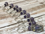 Purple Crystal Stitch Marker Set , Stitch Markers - Jill's Beaded Knit Bits, Jill's Beaded Knit Bits
 - 6