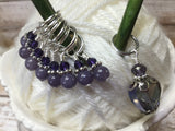 Purple Crystal Stitch Marker Set , Stitch Markers - Jill's Beaded Knit Bits, Jill's Beaded Knit Bits
 - 1