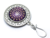 MAGNETIC Purple Mandala Portuguese Knitting Pin- Gift for Knitters
