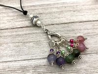 Leather Cord Stitch Marker Necklace and Snag Free Stitch Markers