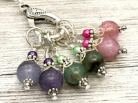 Leather Cord Stitch Marker Necklace and Snag Free Stitch Markers