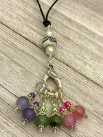 Leather Cord Stitch Marker Necklace and Snag Free Stitch Markers