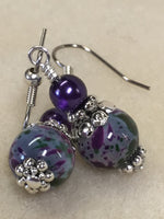 Purple Speckle French Hook Wire Earrings , jewelry - Jill's Beaded Knit Bits, Jill's Beaded Knit Bits
 - 8