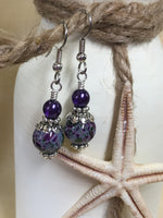 Purple Speckle French Hook Wire Earrings , jewelry - Jill's Beaded Knit Bits, Jill's Beaded Knit Bits
 - 10