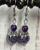 Purple Speckle French Hook Wire Earrings , jewelry - Jill's Beaded Knit Bits, Jill's Beaded Knit Bits
 - 3