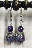 Purple Speckle French Hook Wire Earrings , jewelry - Jill's Beaded Knit Bits, Jill's Beaded Knit Bits
 - 4