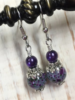 Purple Speckle French Hook Wire Earrings , jewelry - Jill's Beaded Knit Bits, Jill's Beaded Knit Bits
 - 5