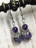 Purple Speckle French Hook Wire Earrings , jewelry - Jill's Beaded Knit Bits, Jill's Beaded Knit Bits
 - 5