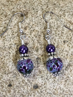 Purple Speckle French Hook Wire Earrings , jewelry - Jill's Beaded Knit Bits, Jill's Beaded Knit Bits
 - 6