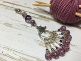 Purple Speckle Lanyard with Removable Crochet Markers , Stitch Markers - Jill's Beaded Knit Bits, Jill's Beaded Knit Bits
 - 1