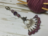 Purple Speckle Lanyard with Removable Crochet Markers , Stitch Markers - Jill's Beaded Knit Bits, Jill's Beaded Knit Bits
 - 3