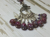 Purple Speckle Lanyard with Removable Crochet Markers , Stitch Markers - Jill's Beaded Knit Bits, Jill's Beaded Knit Bits
 - 4