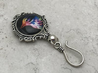 Rainbow Bird MAGNETIC Portuguese Knitting Pin- ID Badge Holder