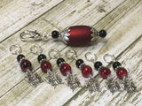 Red Butterflies Stitch Markers with Matching Stitch Marker Holder , Stitch Markers - Jill's Beaded Knit Bits, Jill's Beaded Knit Bits
 - 8