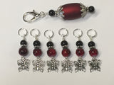 Red Butterflies Stitch Markers with Matching Stitch Marker Holder , Stitch Markers - Jill's Beaded Knit Bits, Jill's Beaded Knit Bits
 - 5