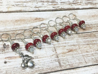 Red-Cherry-Knitting-Stitch-Marker-Set , Stitch Markers - Jill's Beaded Knit Bits, Jill's Beaded Knit Bits
 - 4