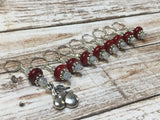 Red-Cherry-Knitting-Stitch-Marker-Set , Stitch Markers - Jill's Beaded Knit Bits, Jill's Beaded Knit Bits
 - 5