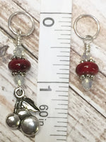 Red-Cherry-Knitting-Stitch-Marker-Set , Stitch Markers - Jill's Beaded Knit Bits, Jill's Beaded Knit Bits
 - 7