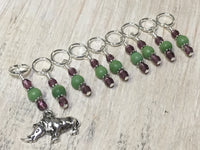 Rhinocerous Snag Free Knitting Stitch Marker Set , Stitch Markers - Jill's Beaded Knit Bits, Jill's Beaded Knit Bits
 - 1