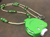 Green Row Counter Necklace for Knitting or Crochet , jewelry - Jill's Beaded Knit Bits, Jill's Beaded Knit Bits
 - 1