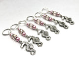 Seahorse Stitch Markers for Knitting and Crochet with Snag Free Rings or Clasps