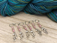 Seahorse Stitch Markers for Knitting and Crochet with Snag Free Rings or Clasps