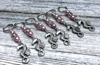 Seahorse Stitch Markers for Knitting and Crochet with Snag Free Rings or Clasps