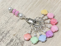 Seashell Stitch Markers and Matching Clip Holder , Stitch Markers - Jill's Beaded Knit Bits, Jill's Beaded Knit Bits
 - 4