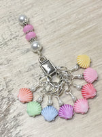 Seashell Stitch Markers and Matching Clip Holder , Stitch Markers - Jill's Beaded Knit Bits, Jill's Beaded Knit Bits
 - 6