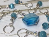 Polygon Blue Crystal Stitch Marker Set , Stitch Markers - Jill's Beaded Knit Bits, Jill's Beaded Knit Bits
 - 1