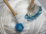 Polygon Blue Crystal Stitch Marker Set , Stitch Markers - Jill's Beaded Knit Bits, Jill's Beaded Knit Bits
 - 4