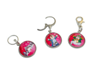 Adorable Snowman Stitch Marker Charms for Knitting or Crochet, Closed Rings, Lever Back Clasps, or Lobster Clasps