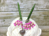 Strawberry Stitch Marker Set- 9 Pieces- Knitting Gift , stitch markers - Jill's Beaded Knit Bits, Jill's Beaded Knit Bits
 - 3