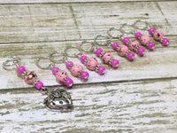 Strawberry Stitch Marker Set- 9 Pieces- Knitting Gift , stitch markers - Jill's Beaded Knit Bits, Jill's Beaded Knit Bits
 - 8