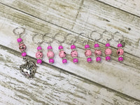 Strawberry Stitch Marker Set- 9 Pieces- Knitting Gift , stitch markers - Jill's Beaded Knit Bits, Jill's Beaded Knit Bits
 - 9