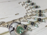Knitting Stitch Marker Set- Swirl Design Lamp Work Bead , Stitch Markers - Jill's Beaded Knit Bits, Jill's Beaded Knit Bits
 - 3