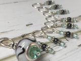 Knitting Stitch Marker Set- Swirl Design Lamp Work Bead , Stitch Markers - Jill's Beaded Knit Bits, Jill's Beaded Knit Bits
 - 3