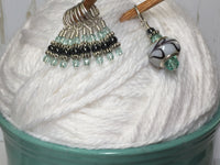 Knitting Stitch Marker Set- Swirl Design Lamp Work Bead , Stitch Markers - Jill's Beaded Knit Bits, Jill's Beaded Knit Bits
 - 6