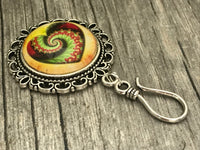 Swirling Heart MAGNETIC Portuguese Knitting Pin- Gift for Knitters