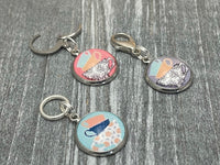 Small Teacup Stitch Marker Charms for Knitting or Crochet, Closed Rings, Open Rings, or Clasps