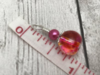 Translucent Pink Small Needle Stitch Markers , Stitch Markers - Jill's Beaded Knit Bits, Jill's Beaded Knit Bits
 - 8