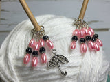 Pink Umbrella Stitch Marker Set , stitch markers - Jill's Beaded Knit Bits, Jill's Beaded Knit Bits
 - 1