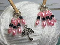 Pink Pearl Parasol Stitch Marker Set , Stitch Markers - Jill's Beaded Knit Bits, Jill's Beaded Knit Bits
 - 2